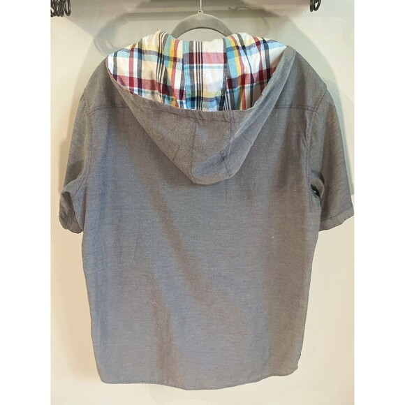 Red Ape Shirt Mens XXL Gray Button Up Short Sleeve, Hoodie, Lightweigt - Picture 2 of 7